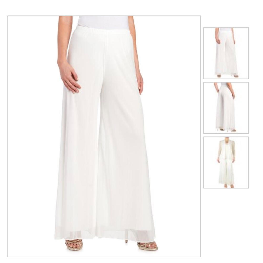 Eveningware, palazzo pants size L, sheer layer